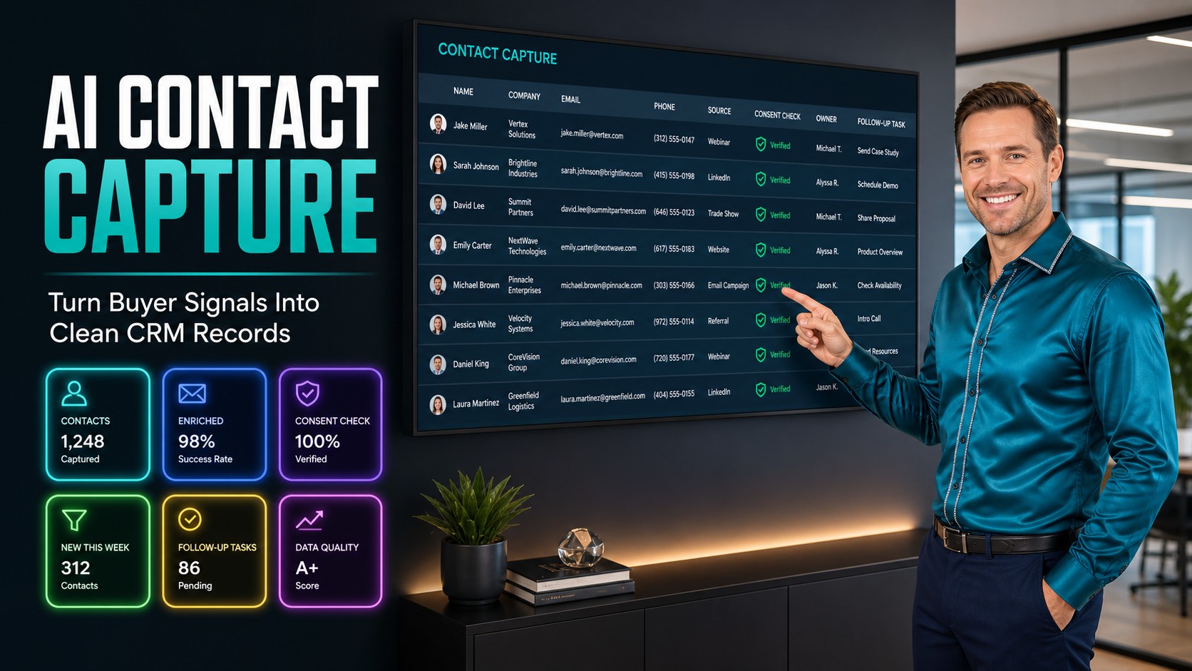AI Contact Capture for Cleaner B2B CRM Records