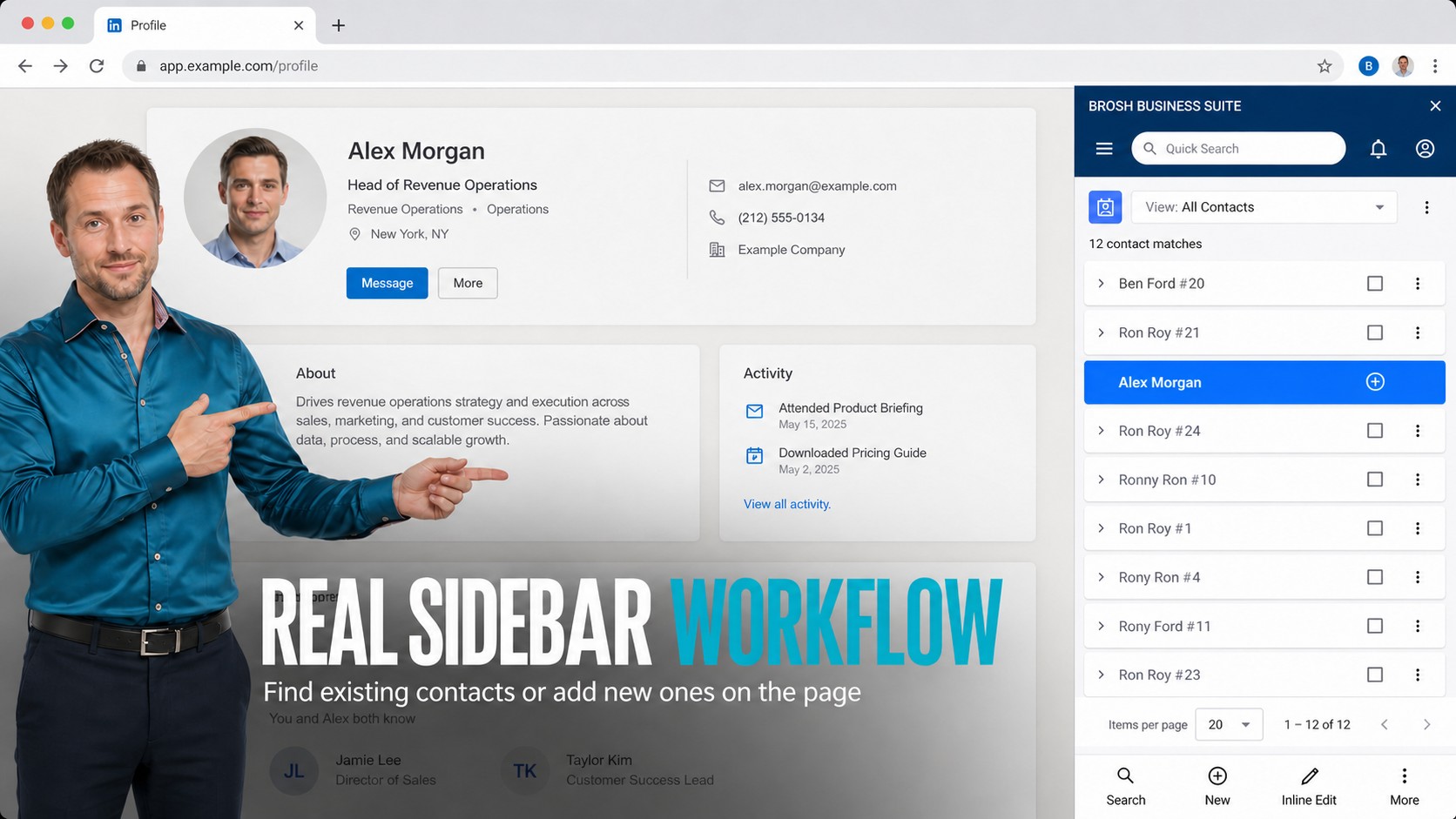 Use the BROSH Chrome Add-On Without Switching Tabs
