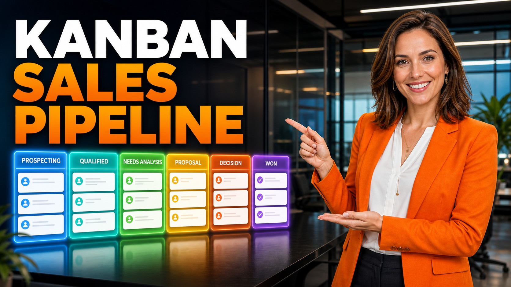 Sales Pipeline Kanban in BROSH CRM